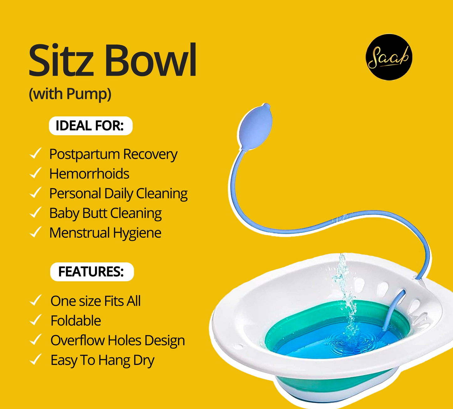 Sitz Bowl with Flusher (Collapsible)