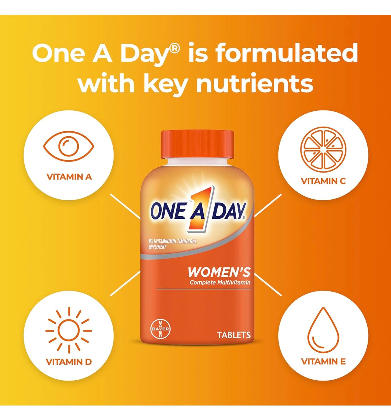 One a day Women vitamins( 200 Tabs, 6-7 month supply)