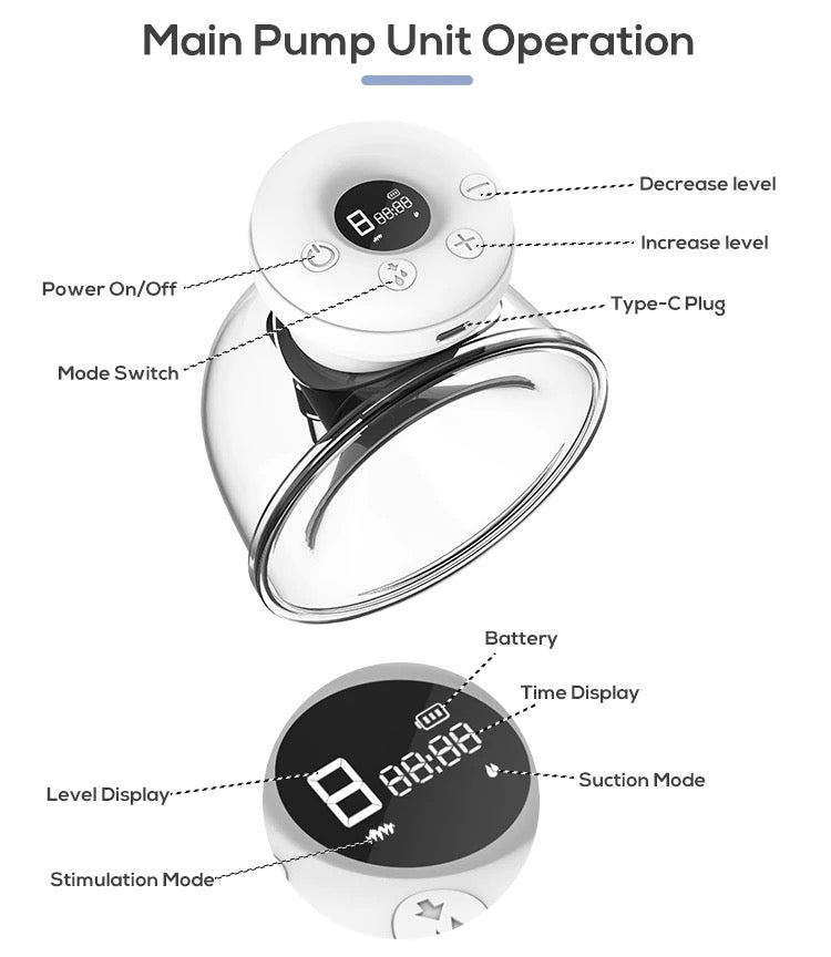 SAAB Wearable Electric Breast Pump ( Single, Wireless) 180mls