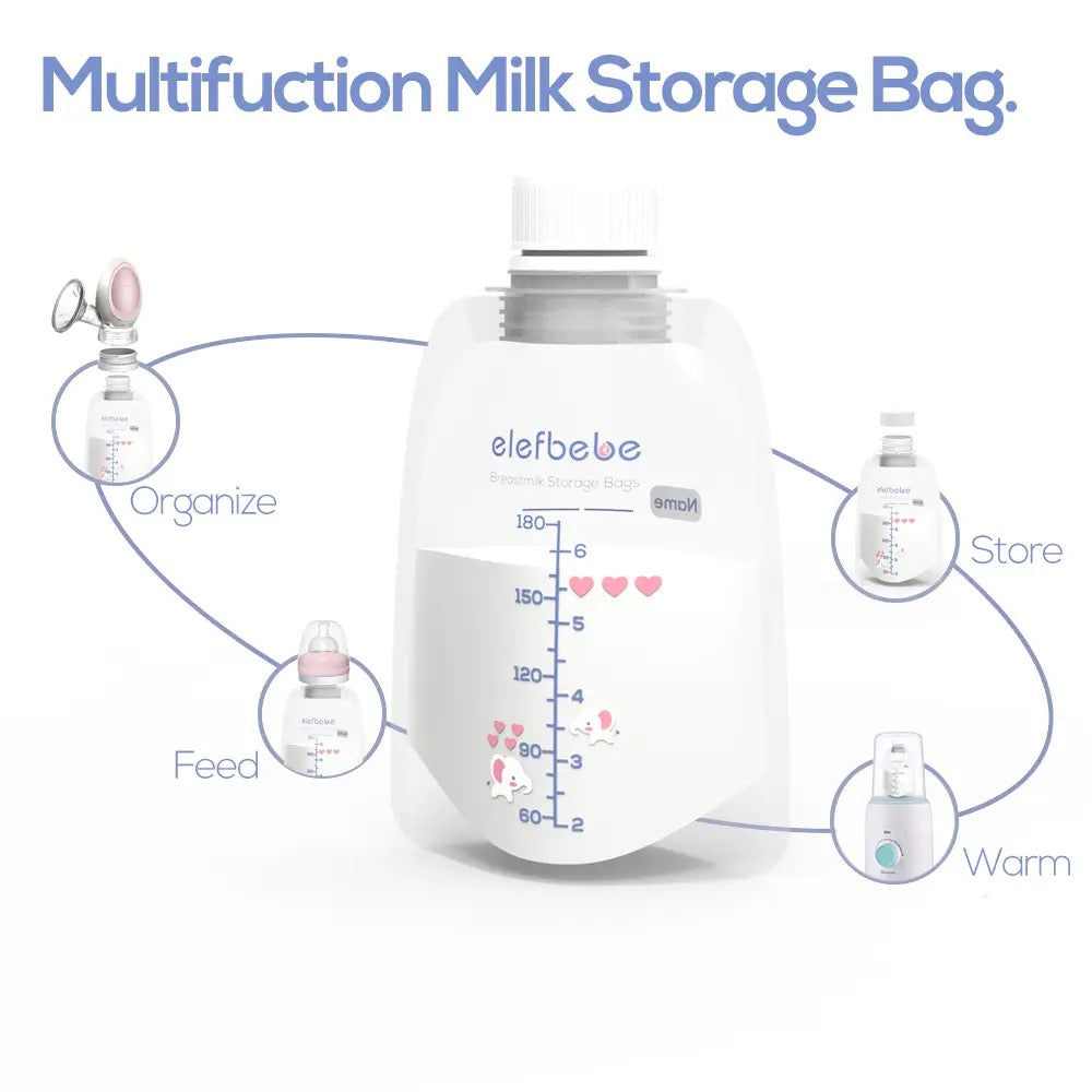 Direct Breastmilk Storage Bag + 1 adapter set (180mls)