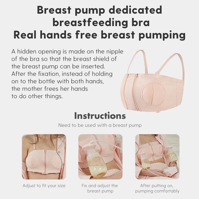 Handsfree Pumping Nursing/ Breastfeeding Brassiere ( Double Zipper) (5238)